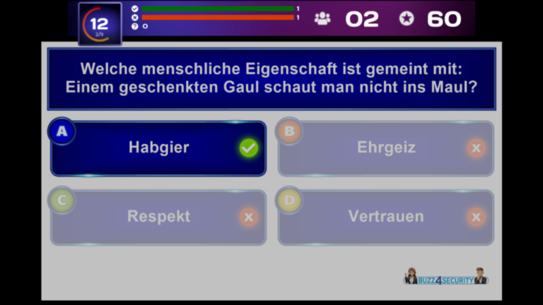 Gamification IT-Sicherheit: Unsere Quiz-Show sorgt für lehrreiche Duelle.